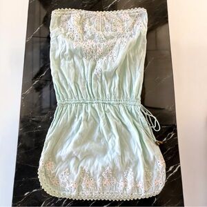 Women’s seafoam green Mint cover up size Small cotton w/Exclusive trims